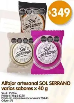 Supermercados Buenos Días Sol serrano alfajor artesanal varios sabores oferta