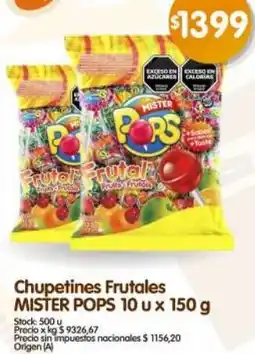Supermercados Buenos Días Mister pops chupetines frutales oferta
