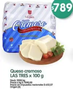 Supermercados Buenos Días Las tres queso cremoso oferta