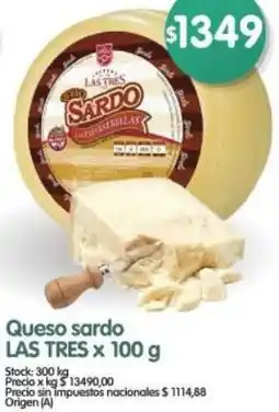 Supermercados Buenos Días Las tres queso sardo oferta