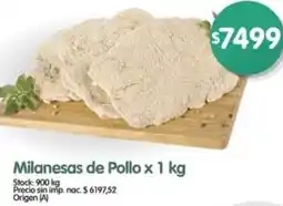 Supermercados Buenos Días Milanesas de pollo oferta