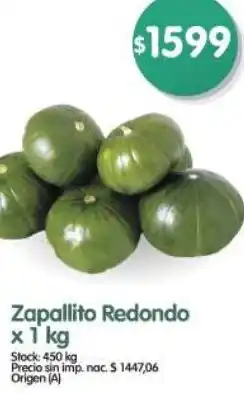 Supermercados Buenos Días Zapallito redondo oferta