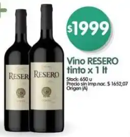 Supermercados Buenos Días Resero vino tinto oferta