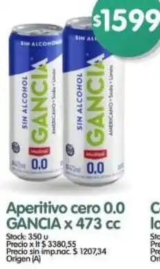 Supermercados Buenos Días Gancia aperitivo cero 0.0 oferta