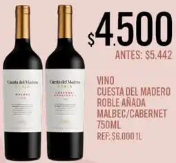 Supermercados Todo Cuesta del madero vino roble añada malbec/cabernet oferta