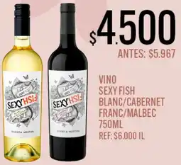 Supermercados Todo Sexy fish vino blanc/cabernet franc/malbec oferta