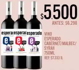 Supermercados Todo Esperado vino cabernet/malbec/ syrah oferta