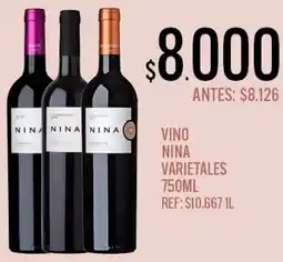 Supermercados Todo Nina vino varietales oferta