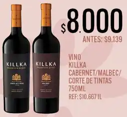 Supermercados Todo Killka vino cabernet/malbec/ corte de tintas oferta
