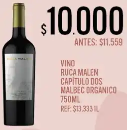 Supermercados Todo Ruca malen vino capítulo dos malbec organico oferta