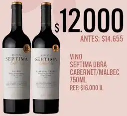 Supermercados Todo Septima obra vino cabernet/malbec oferta