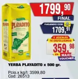 Maxiconsumo Playadito yerba oferta