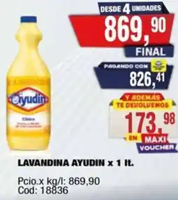 Maxiconsumo Ayudín lavandina od: 18836 oferta