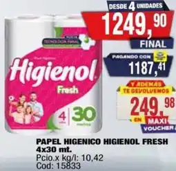 Maxiconsumo Higienol papel higenico fresh oferta