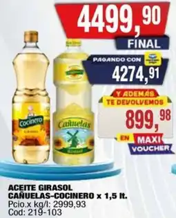 Maxiconsumo Cañuelas-cocinero aceite girasol oferta
