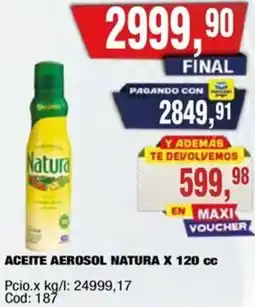 Maxiconsumo Natura aceite aerosol oferta