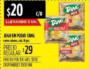 Supermercados Vea Tang Jugo en Polvo 18grs oferta