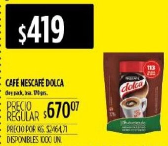 Café Nescafé Dolca 170grs