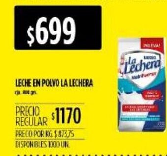 Supermercados Vea Leche En Polvo La Lechera 800grs oferta