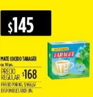 Supermercados Vea Mate Cocido Taragui 150grs oferta