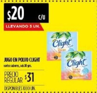 Supermercados Vea Jugo En Polvo Clight 10grs oferta