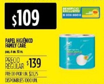 Supermercados Vea Papel Higiénico Family Care oferta
