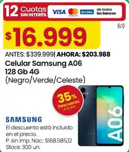 Changomas Samsung A06 celular oferta