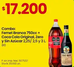 Changomas Fernet Branca + Coca Cola Original, Zero y Sin Azúcar oferta