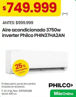 Changomas Philco aire acondicionado 3750W inverter oferta