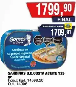 Maxiconsumo G.d.costa sardinas aceite oferta