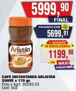 Maxiconsumo Arlistán cafe instantaneo suave oferta