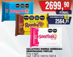Maxiconsumo Rumba-sonrisas- merengadas galletitas triples oferta