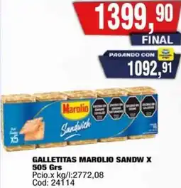 Maxiconsumo Marolio galletitas sandw oferta