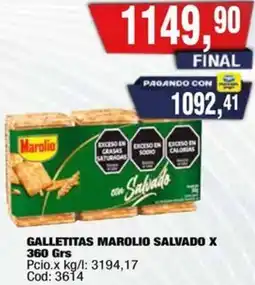 Maxiconsumo Marolio galletitas salvado oferta