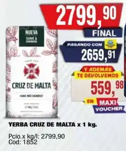 Maxiconsumo Cruz de Malta yerba oferta