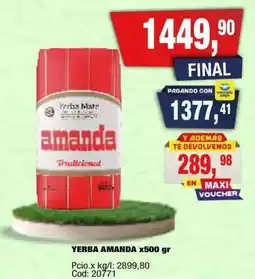 Maxiconsumo Amanda yerba oferta