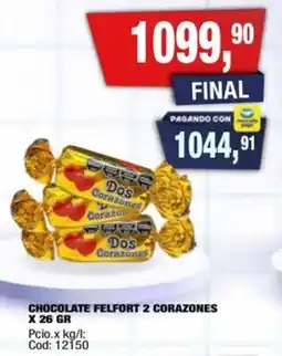Maxiconsumo Dos Corazones chocolate felfort oferta
