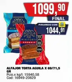 Maxiconsumo Aguila alfajor MINITORTA BROWNIE oferta