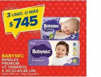Carrefour Maxi Babysec Pañales Premium Vs Tamaños oferta