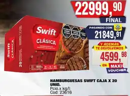 Maxiconsumo Swift hamburguesas caja oferta