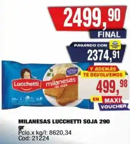 Maxiconsumo Lucchetti milanesas soja oferta
