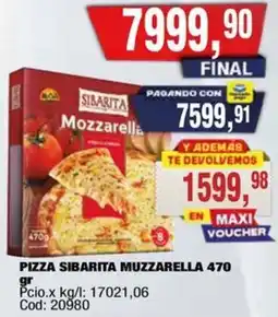 Maxiconsumo Sibarita muzzarella pizza oferta