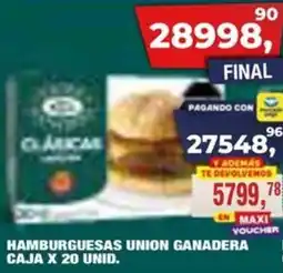 Maxiconsumo Union ganadera hamburguesas caja oferta