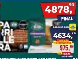 Maxiconsumo Union hamburguesas ganadera parrillera y sup gigante oferta
