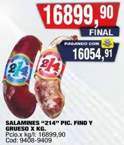 Maxiconsumo Sadia salamines pic. fino y grueso oferta