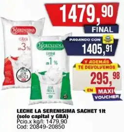 Maxiconsumo La serenisima leche sachet oferta
