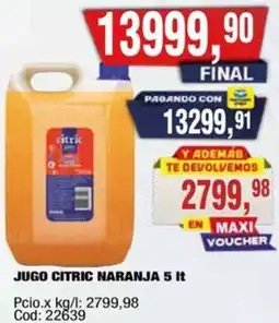 Maxiconsumo Citric jugo naranja oferta