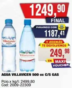 Maxiconsumo Villavicen agua c/s gas oferta