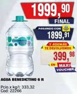 Maxiconsumo Benedictino agua oferta