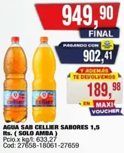 Maxiconsumo Cellier agua sab sabores oferta